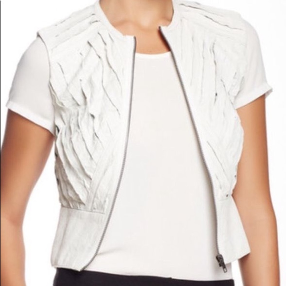 Catherine Malandrino White (Blanc) Leather Vest